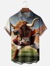 Moisture-wicking American Football Texas Art Longhorns Chest Pocket Casual Shirt