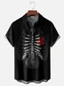 Moisture-wicking Music Guitar Skull Chest Pocket Casual Shirt
