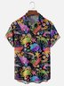Moisture-wicking Lobster Crab Shell Gradient Pattern Chest Pocket Hawaiian Shirt