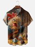 Moisture Wicking Music Chicken Party Chest Pocket Hawaiian Shirt