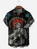 Moisture-wicking Cinco de Mayo Day of the Death Mexican Music Guitar Skeleton Chest Pocket Casual Shirt