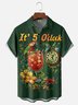 Moisture-wicking Its 5 O'Clock Somewhere Parrot Chest Pocket Hawaiian Shirt