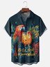Moisture-wicking Its 5 O'clock Somewhere Parrots Chest Pocket Hawaiian Shirt
