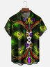 Mardi Gras Mask Chest Pocket Short Sleeve Casual Shirt