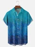 Moisture Wicking Gradient Floral Floral Chest Pocket Hawaiian Shirt