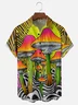 Moisture-wicking Hippie Mushroom Chest Pocket Hawaiian Shirt