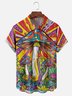 Moisture-wicking Hippie Mushroom Chest Pocket Hawaiian Shirt