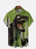 Moisture Wicking Funny Dinosaur Chest Pocket Hawaiian Shirt