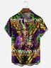 Moisture-wicking Mardi Gras Happy Trump Art Purple Chest Pocket Casual Shirt