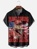 Moisture-wicking Trump Art "Make Fishing Great Again" Chest Pocket Casual Shirt