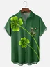 Moisture-wicking St. Patrick's Day Lucky Clover Riding Gnome Green Chest Pocket Casual Shirt