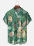 Moisture-wicking Happy Easter Art Bunny Chest Pocket Casual Shirt