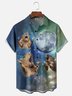 Moisture-wicking Groundhog Capybara Moon Chest Pocket Casual Shirt