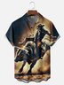 Moisture-wicking Crazy Cowboy Art Chest Pocket Casual Shirt