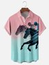 Moisture-wicking Kentucky Derby Race Day Horse Chest Pocket Casual Shirt