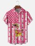Moisture-wicking American Flag Flamingo Chest Pocket Hawaiian Shirt