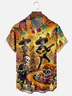 Moisture Wicking Cinco de Mayo Big Hat Skull Chest Pocket Hawaiian Shirt