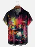 Moisture-wicking Rock Music Drum Set Chest Pocket Casual Shirt