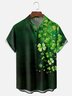 Moisture-wicking St. Patrick's Day Fantasy Lucky Clover Green Chest Pocket Casual Shirt