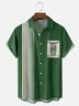 Moisture-wicking Fun and Avant-garde Playing Cards "LUCKY YOU" Chest Pocket Bowling Shirt