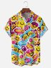 Moisture-wicking Emoticons Chest Pocket Hawaiian Preppy Shirt