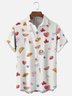 Moisture-wicking Fun Fruit Printed Avant-garde Chest Pocket Casual Shirt