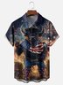 Moisture-wicking American Flag Bull Cowboy Chest Pocket Casual Shirt