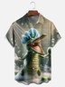 Moisture-wicking Fun Alligator Bath Art Chest Pocket Hawaiian Shirt
