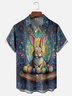 Moisture-wicking Easter Bunny Rabbit Eggs Chest Pocket Casual Shirt