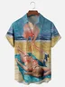 Moisture-wicking Funny Flamingo Funny Beach Art Chest Pocket Hawaiian Shirt
