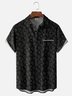 Moisture-wicking Young and Avant-garde Ghost Art Print Black Chest Pocket Casual Shirt