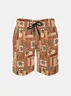 Men's Swim Trunks Hawaiian Tropical Palm Tree Beach Shorts with Pockets