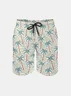 Men's Swim Trunks Hawaiian Tropical Palm Tree Beach Shorts with Pockets