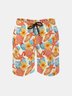 Men's Swim Trunks Hawaiian  Starfish Shell Beach Shorts with Pockets