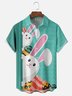 Moisture Wicking Easter Bunny Egg Landscape Chest Pocket Hawaiian Shirt