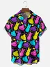 Moisture Wicking Easter Egg Bunny Chest Pocket Hawaiian Shirt