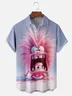 Moisture Wicking Abstract Fun Bug Chest Pocket Hawaiian Shirt
