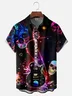 Moisture-wicking Music Guitar Skull Chest Pocket Casual Shirt