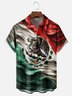 Moisture-wicking Cinco de Mayo Mexican Flag Art Chest Pocket Casual Shirt