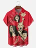Moisture-wicking Avant-garde Chili Peppers Art Red Illustration Band Chest Pocket Casual Shirt