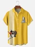 Moisture-wicking Duck Funny Art Illustration Yellow Chest Pocket Bowling Shirt