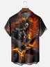 Moisture-wicking Rock Spirit Skeleton Bass Chest Pocket Casual Shirt