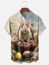 Moisture-wicking Easter Bunny Egg Chest Pocket Casual Shirt