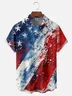 Moisture-wicking Independence Day American Flag Abstract Art Chest Pocket Casual Shirt