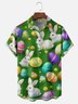 Moisture-wicking Easter Bunny Egg Chest Pocket Casual Shirt
