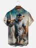 Moisture-wicking Easter Bunny Egg Cross Chest Pocket Casual Shirt