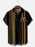 Moisture-wicking Cobra Moire Stripes Chest Pocket Bowling Shirt