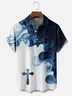 Moisture-wicking Gradient Color Easter Cross Jesus Chest Pocket Casual Shirt