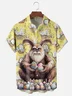 Moisture-wicking Easter Bigfoot Bunny Rabbit Eggs Chest Pocket Casual Shirt
