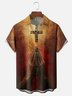 Moisture Wicking Cross God Bless You Chest Pocket Hawaiian Shirt